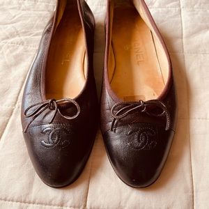 Chanel lambskin leather ballet flats